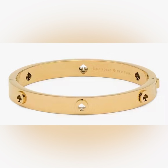 kate spade Jewelry - Kate Spade Spot The Spade Studded Hinged Bangle Gold NWT